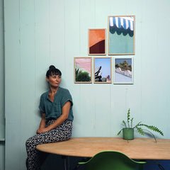 Framed artwork, with colourful photography by Renske Versluijs