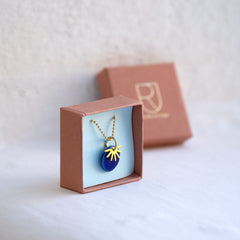 Renske Versluijs - porselein necklace Bibi kobalt