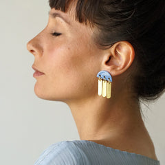 porcelain and brushed brass earring - Renske Versluijs