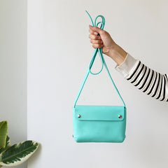 leather handbag mint - renske versluijs