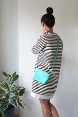 Leren handtas BIO mint