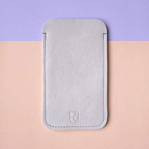 leather iphone sleeve sand - renskeversluijs