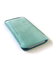 leather Iphone sleeve mint - renskeversluijs