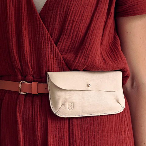 Leather fanny pack BIO nude