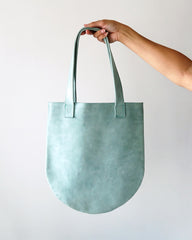 Leather shoulderbag in the colour mint, handmade by Renske Versluijs