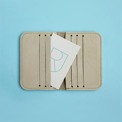 leather card sleeve sand - renskeversluijs