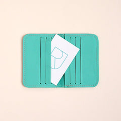 Leather card sleeve BIO mint