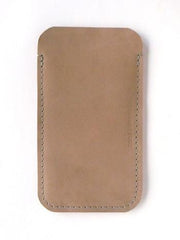 leather Iphone sleeve taupe - Renske Versluijs