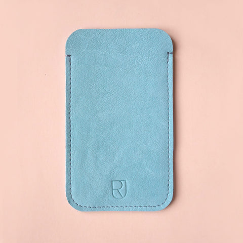 leather iPhone sleeve mint - renskeversluijs