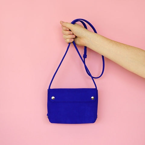 leather handbag kobalt - Renske Versluijs