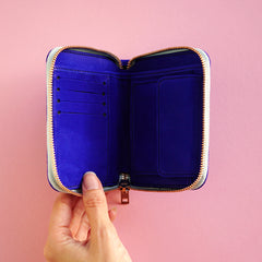 leather wallet BIO kobalt - renske versluijs